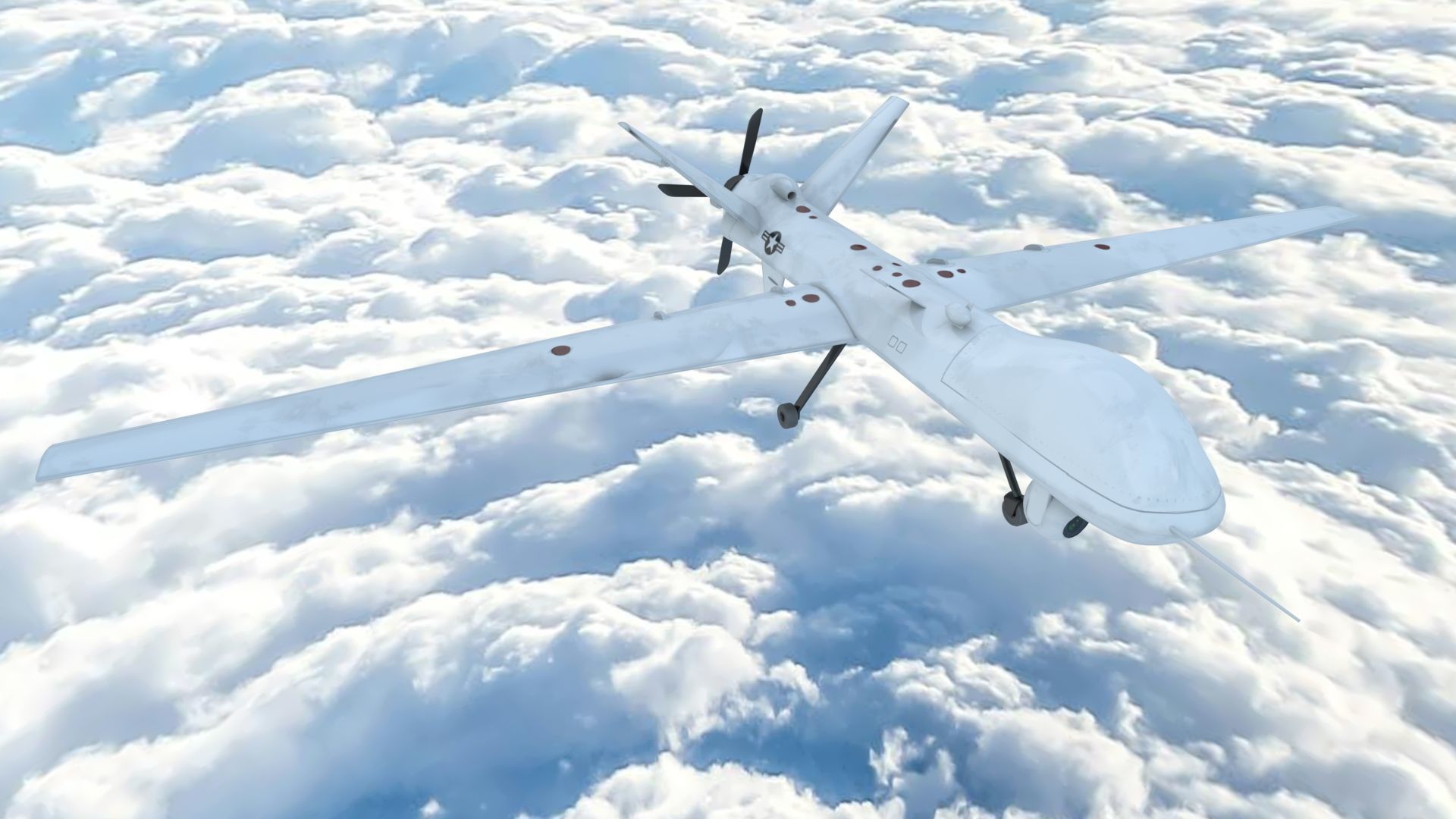 UAV MQ-9 Repear Low-poly 3D model_5