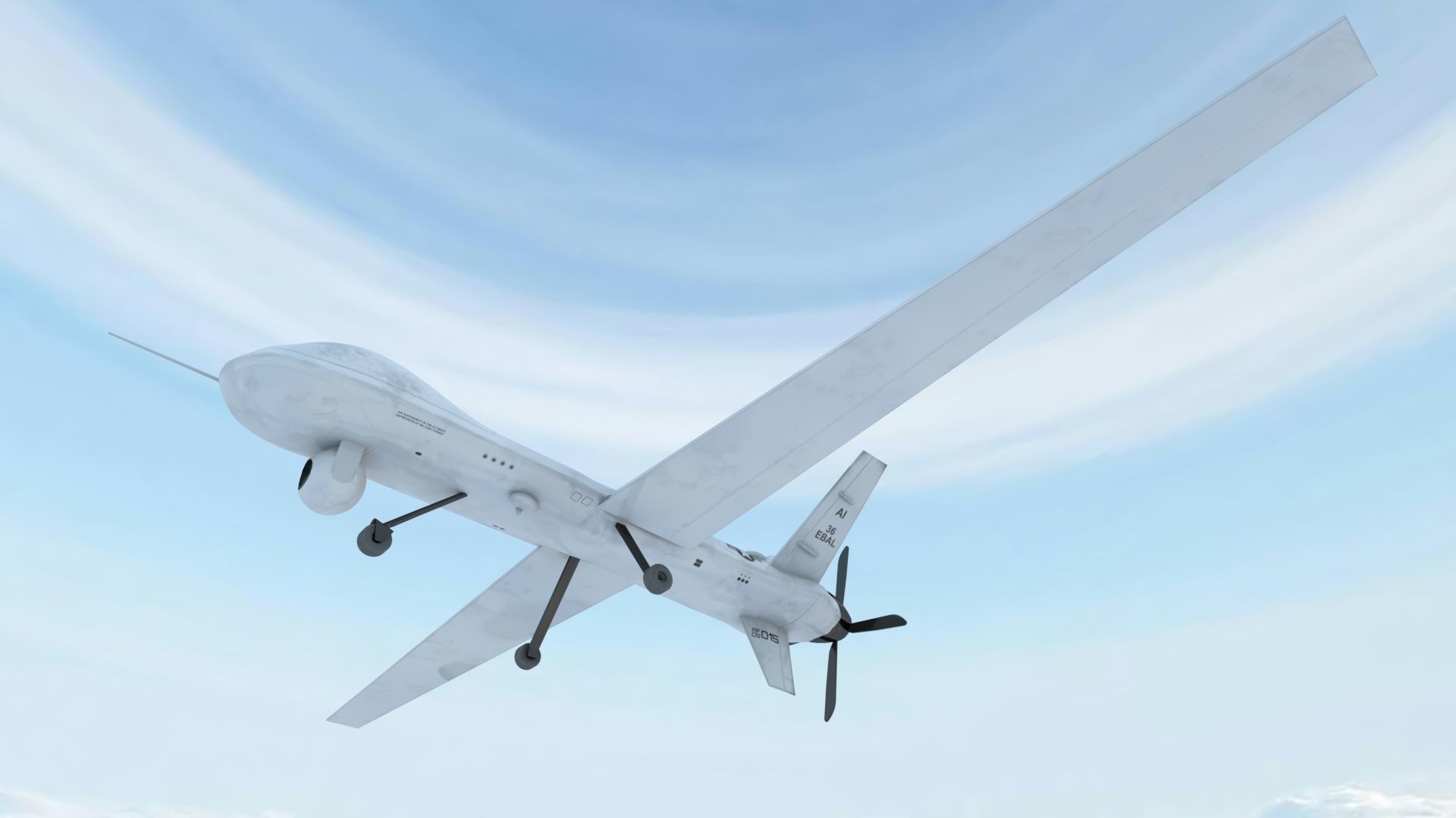 UAV MQ-9 Repear Low-poly 3D model_6