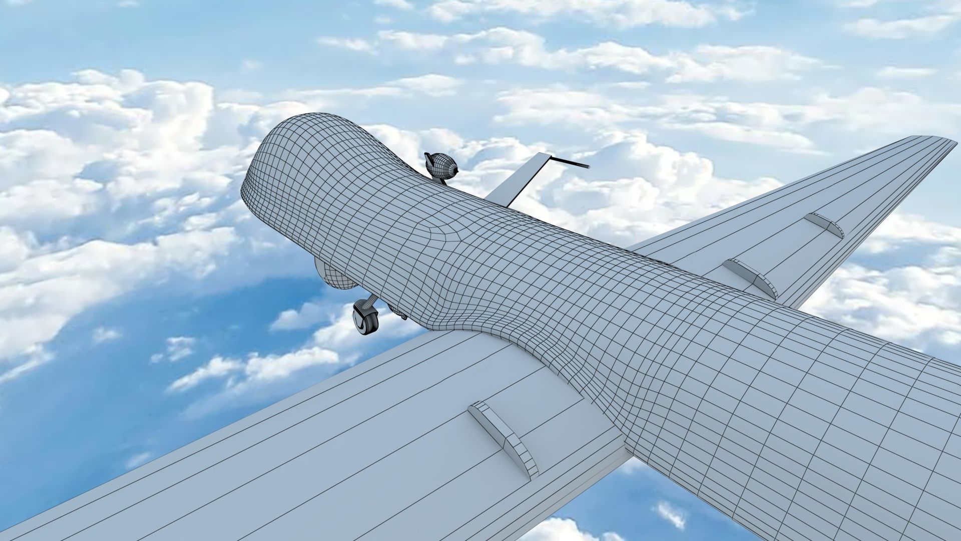 UAV MQ-9 Repear Low-poly 3D model_9