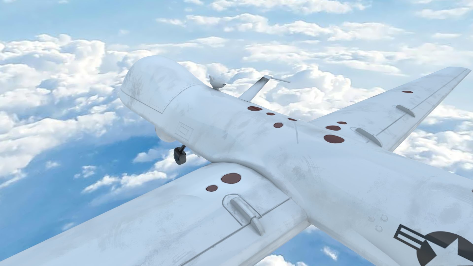 UAV MQ-9 Repear Low-poly 3D model_4