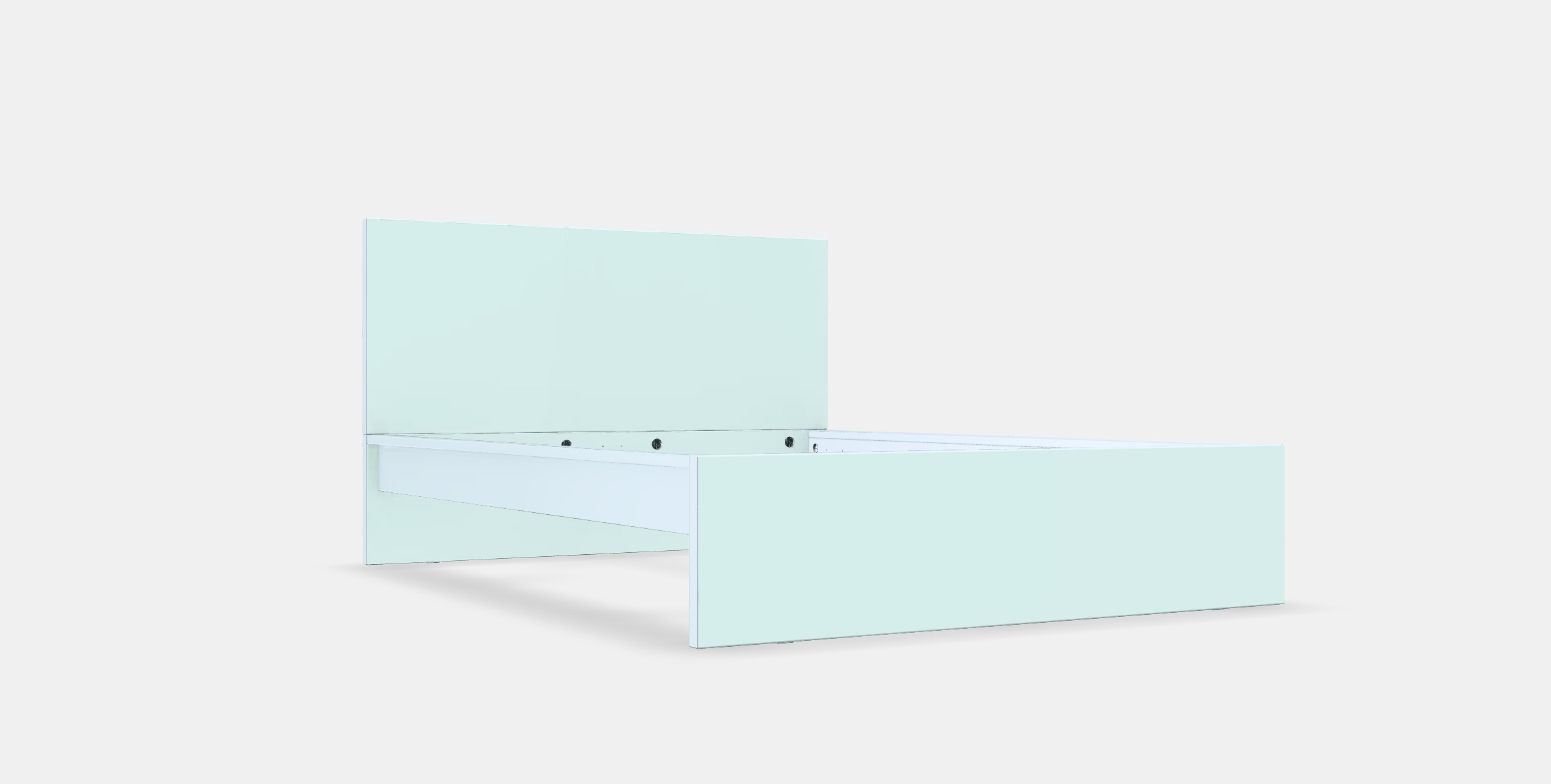 MALM Bed frame high 11 Low-poly 3D model_9