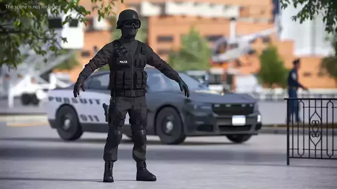 SWAT Police Officer Tactical Gear 3D model