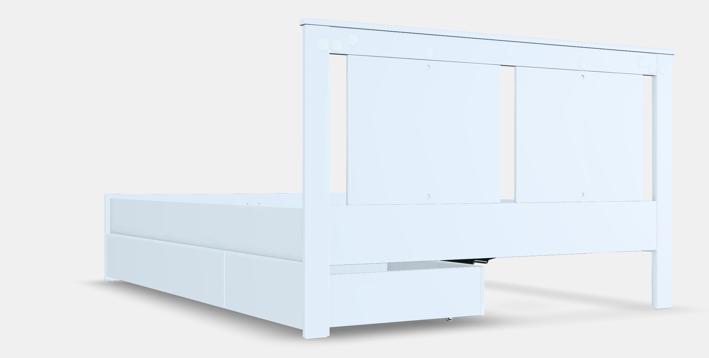 SONGESAND Bed frame with 2 bins Low-poly 3D model_2