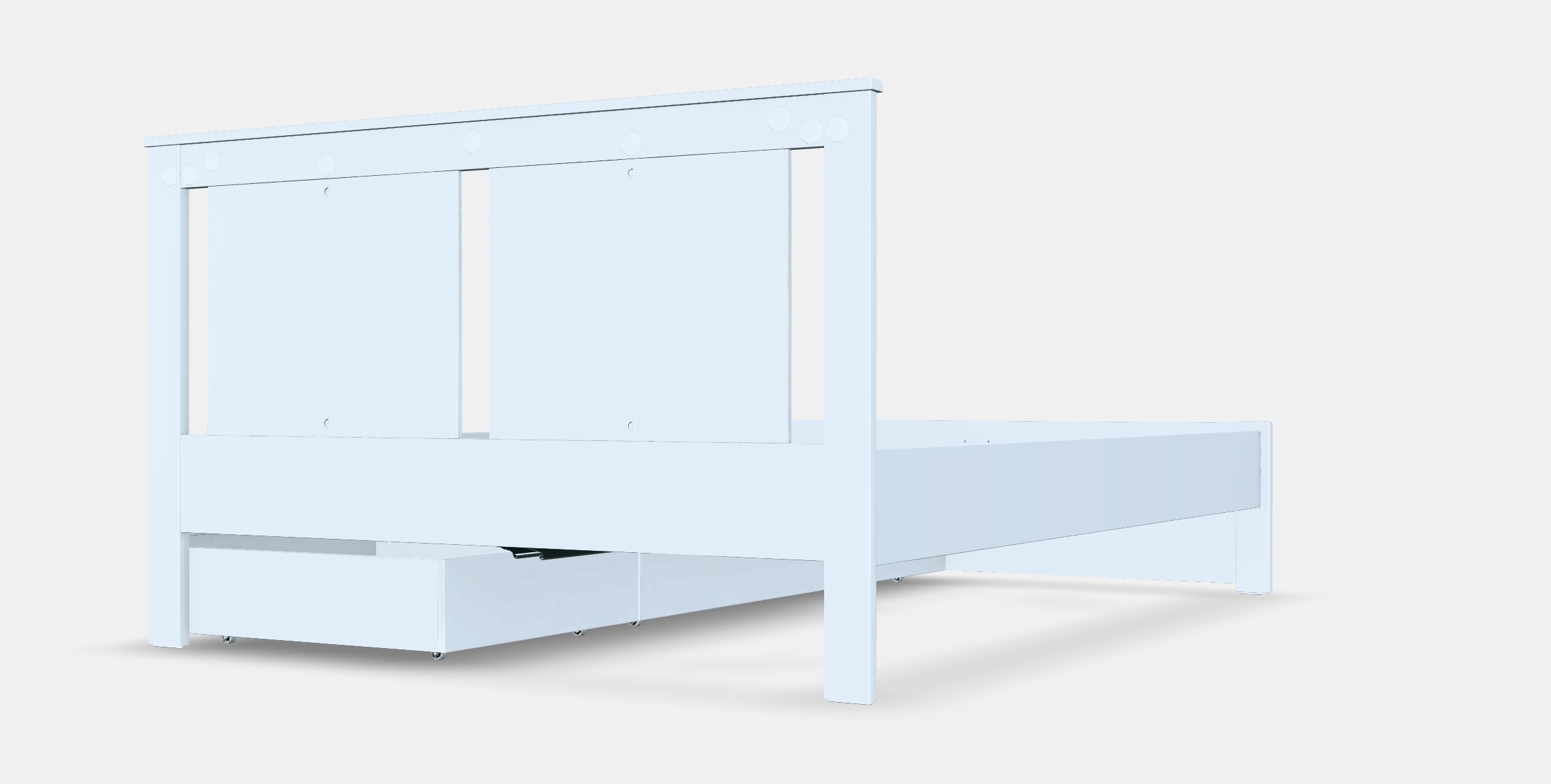 SONGESAND Bed frame with 2 bins Low-poly 3D model_6