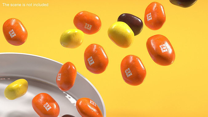 M and Ms Nut Candy Orange 3D model