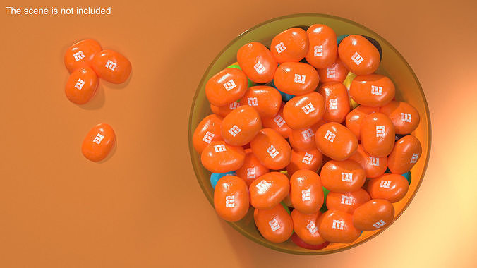 M and Ms Nut Candy Orange 3D model 2