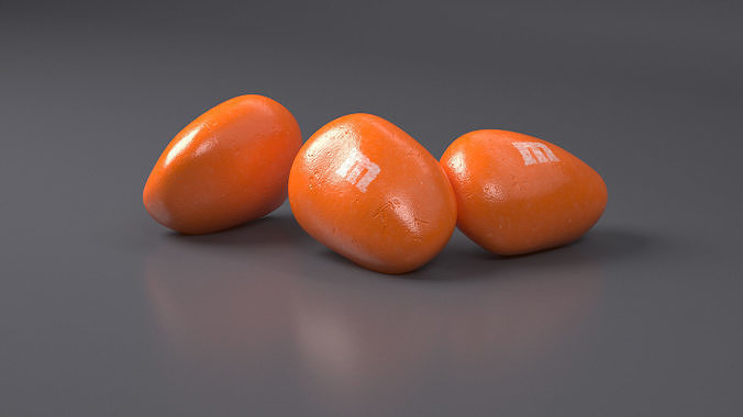M and Ms Nut Candy Orange 3D model 4