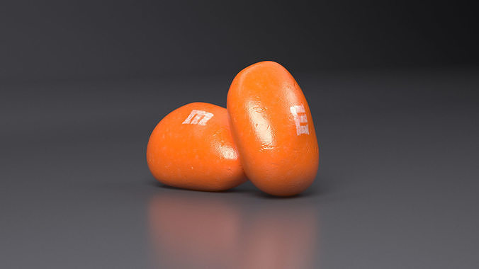 M and Ms Nut Candy Orange 3D model 3