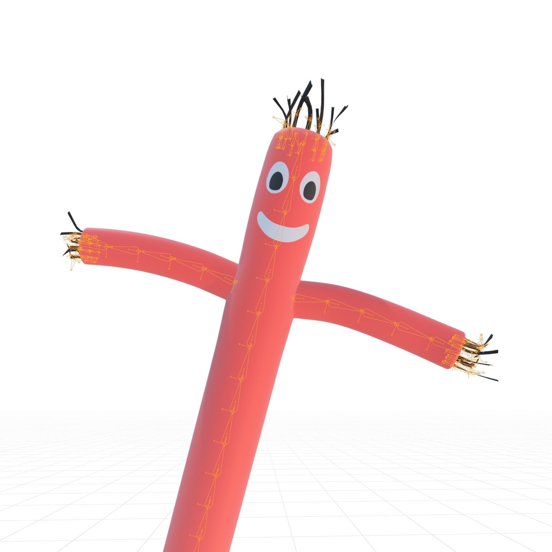 Tall Tube Man Looping Animated Rigged Low-poly 3D model_2