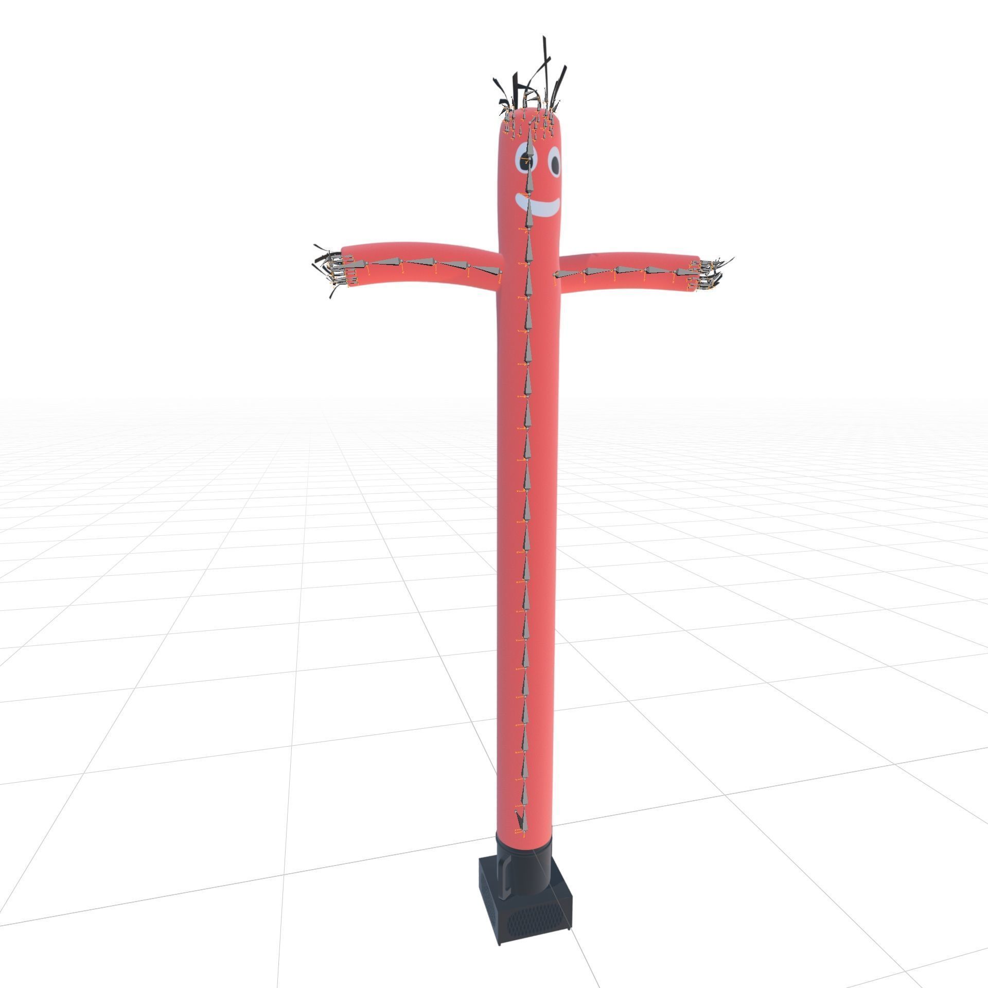 Tall Tube Man Looping Animated Rigged Low-poly 3D model_10