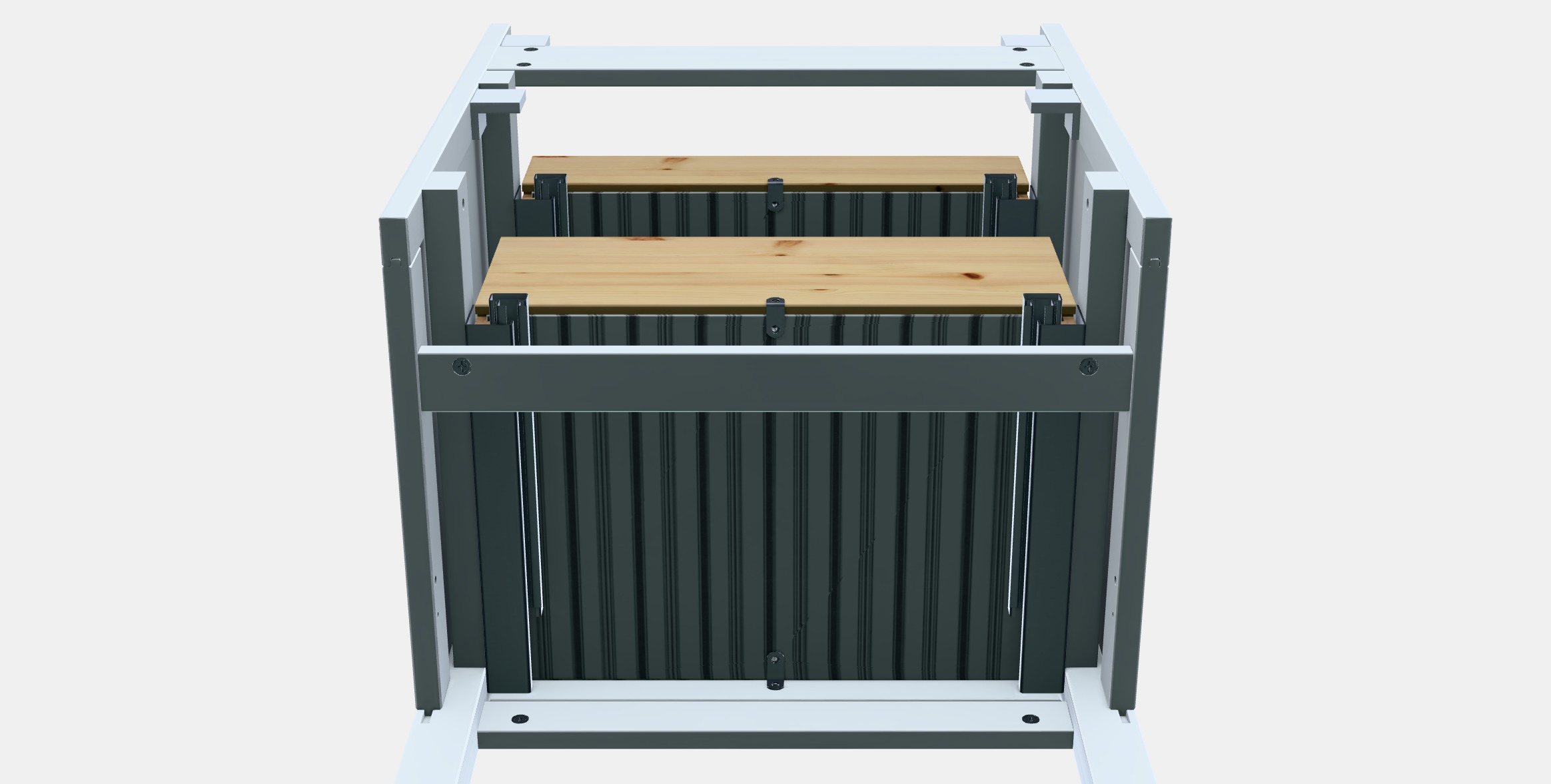 HEMNES Washbasin cabinet with 2 drawers Low-poly 3D model_8