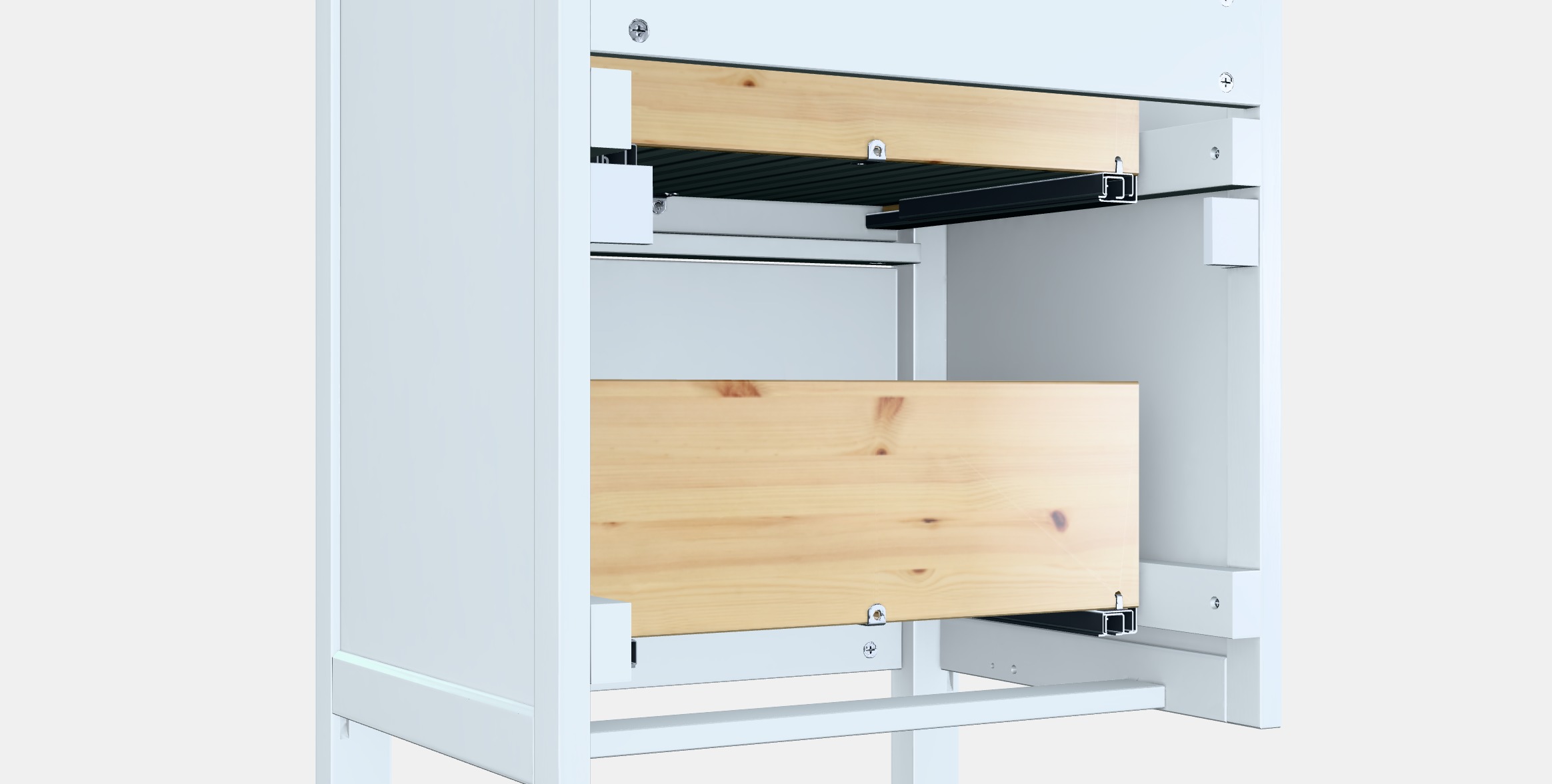 HEMNES Washbasin cabinet with 2 drawers Low-poly 3D model_6