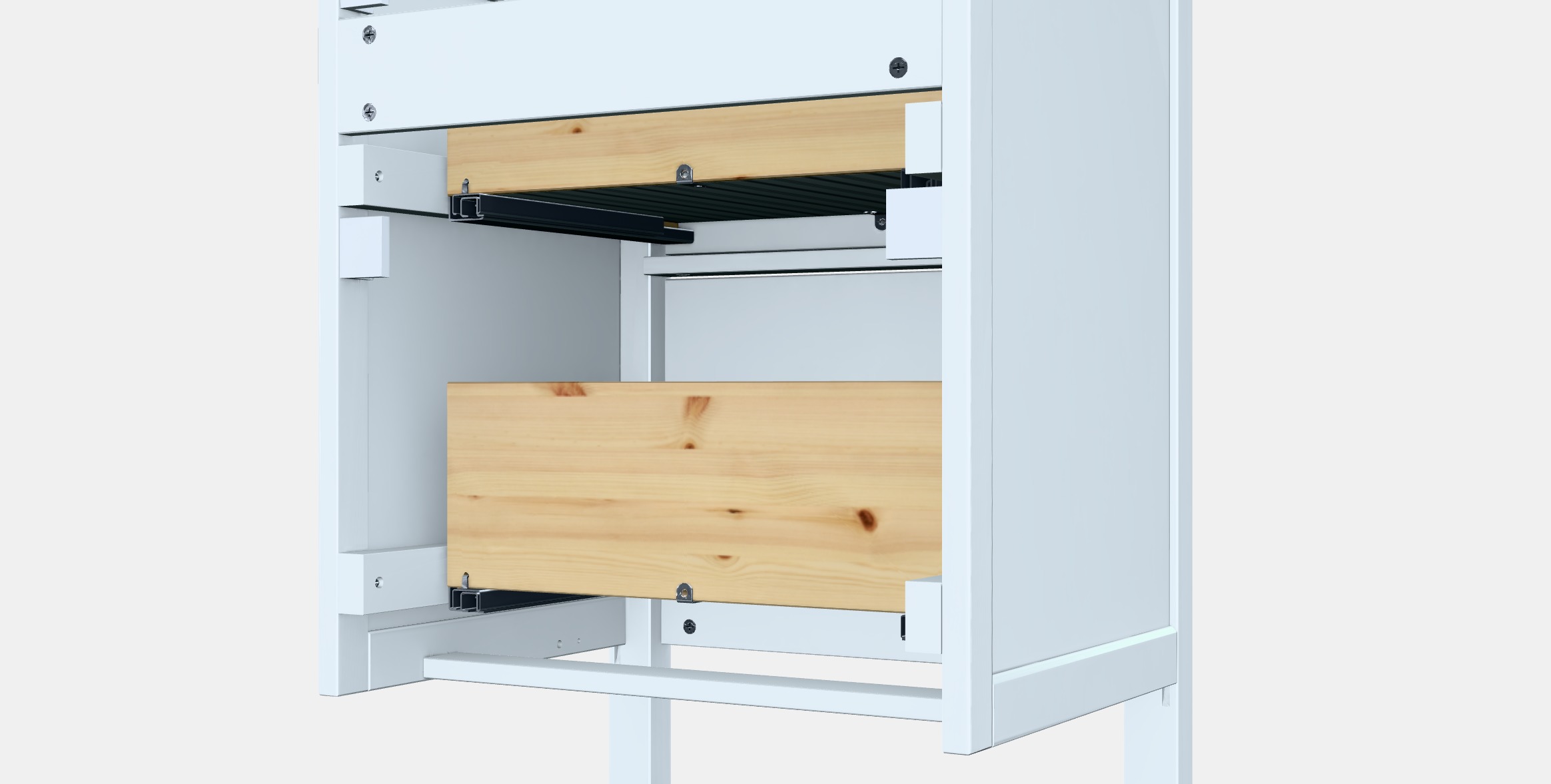 HEMNES Washbasin cabinet with 2 drawers Low-poly 3D model_4