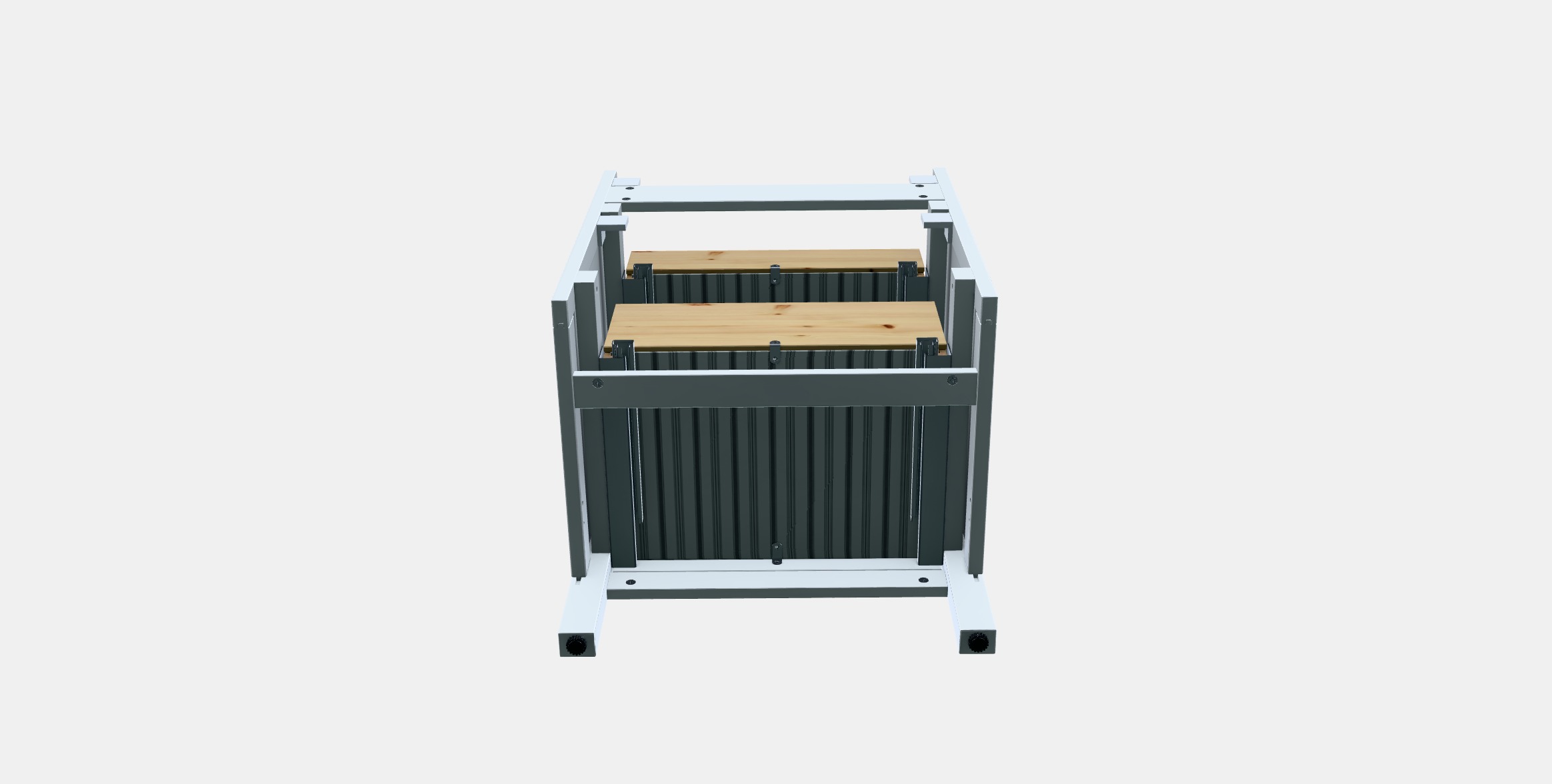 HEMNES Washbasin cabinet with 2 drawers Low-poly 3D model_7