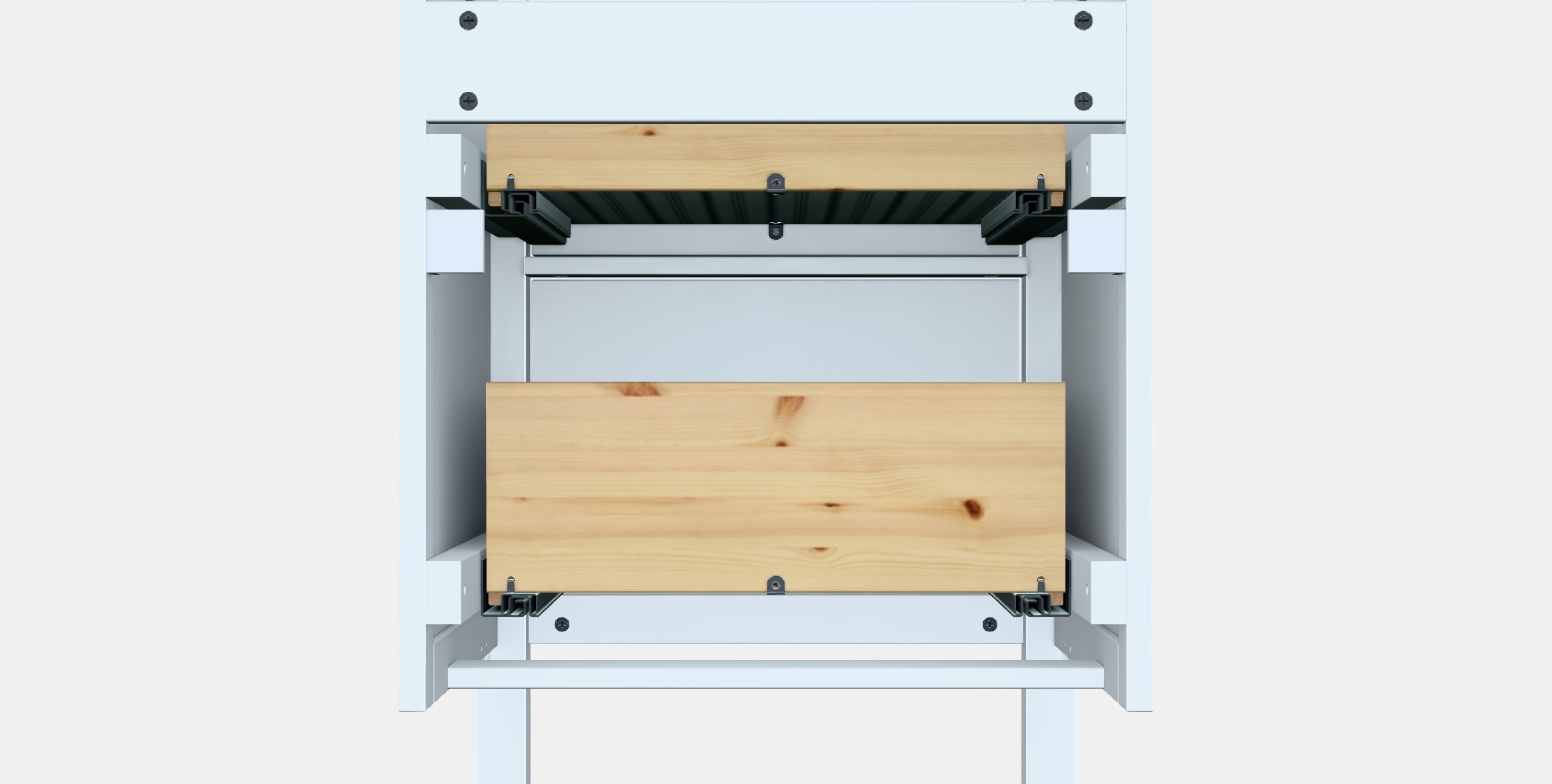 HEMNES Washbasin cabinet with 2 drawers Low-poly 3D model_15