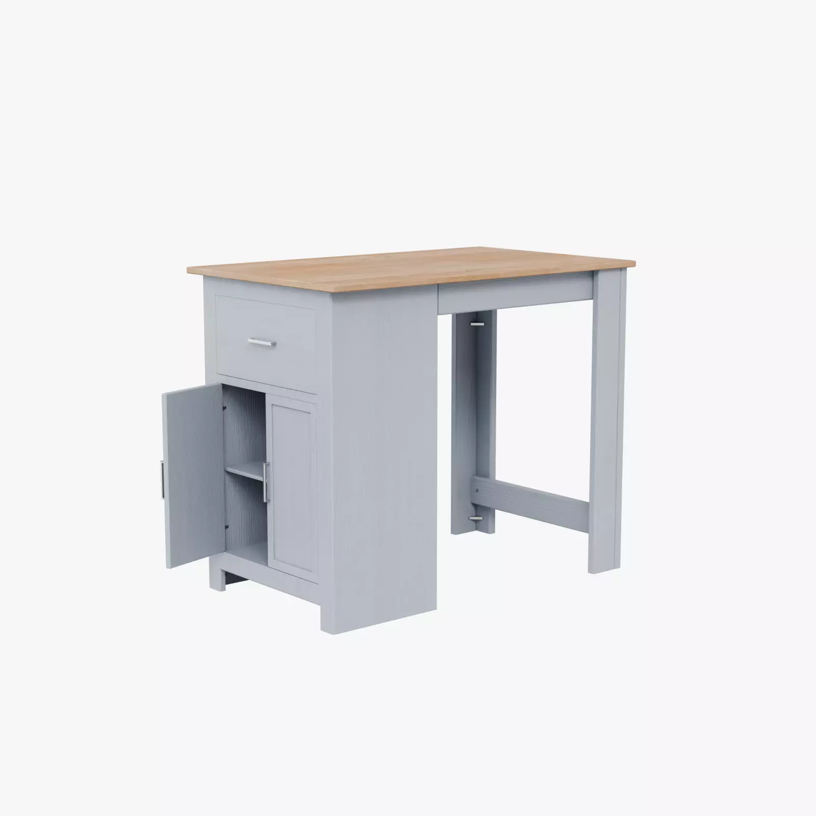 Casual Wooden Bar Table with Pedestal Base 3D model