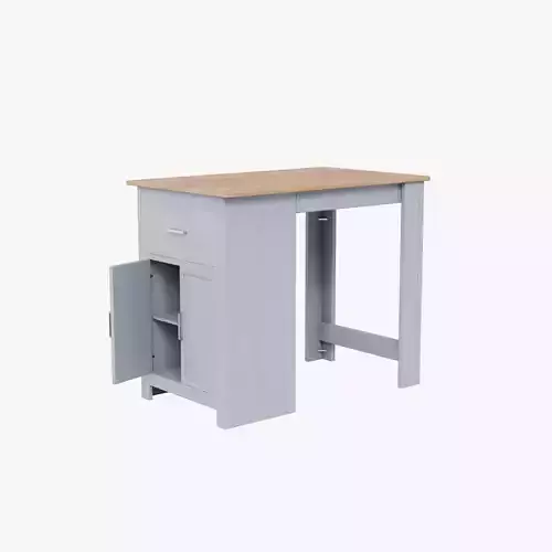 Casual Wooden Bar Table with Pedestal Base