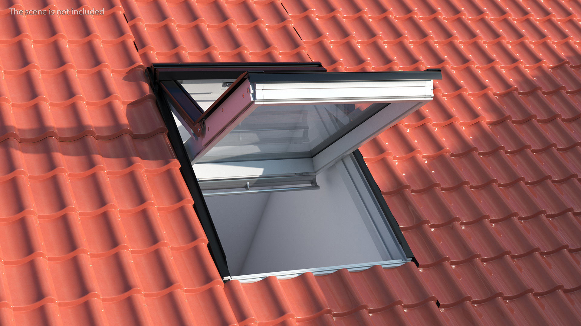 Center Pivot Roof Window 78 x 118 Rigged 3D model