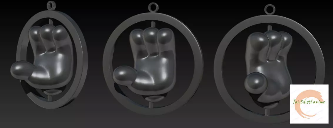 Mickey hand Keychains or Pendants 3D print model