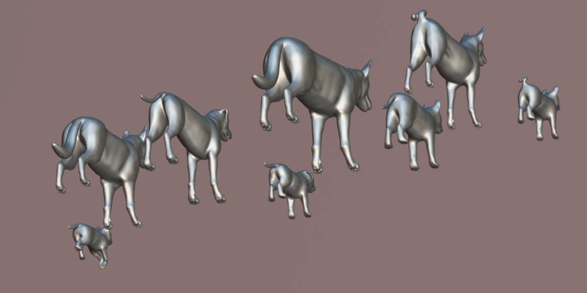 Dogs Family Assets Bundle  Low-poly 3D model_26