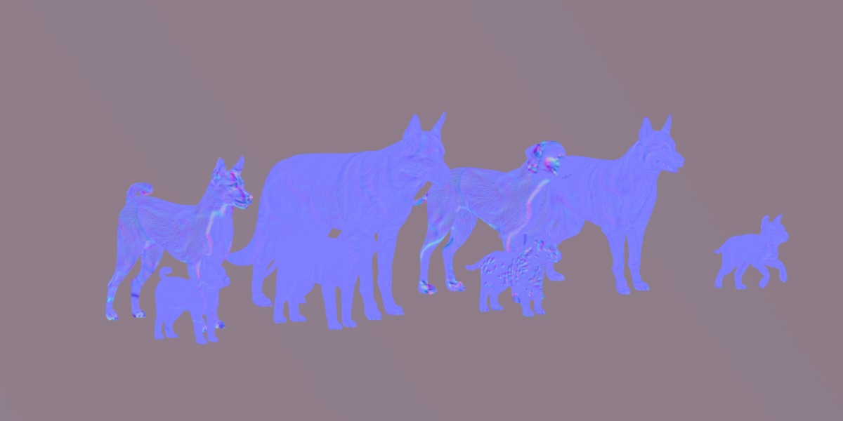 Dogs Family Assets Bundle  Low-poly 3D model_18