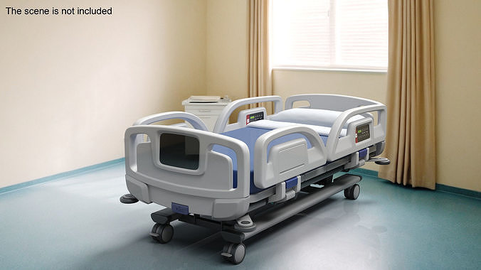 Smart Hospital Bed Off State 3D model 4