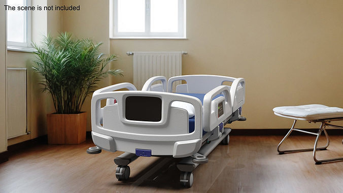 Smart Hospital Bed Off State 3D model 6