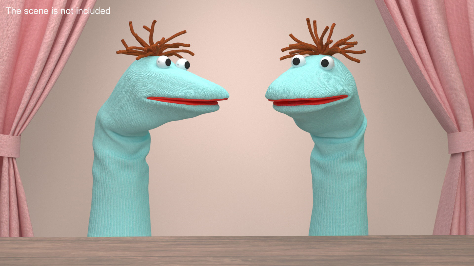 Sock Puppet with Googly Eyes Boy Blue 3D model