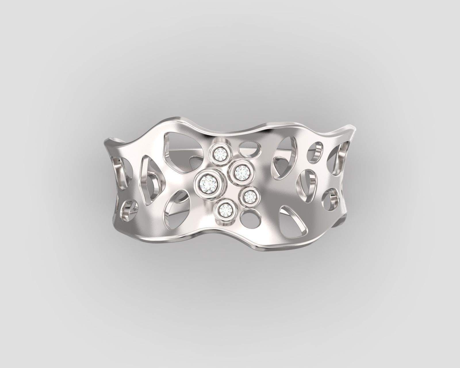 R 190 Abstract Ring 3D print model_8