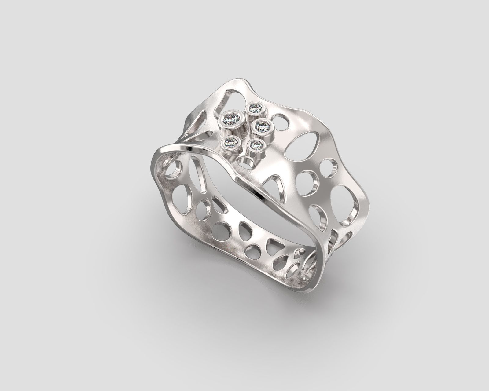 R 190 Abstract Ring 3D print model_9