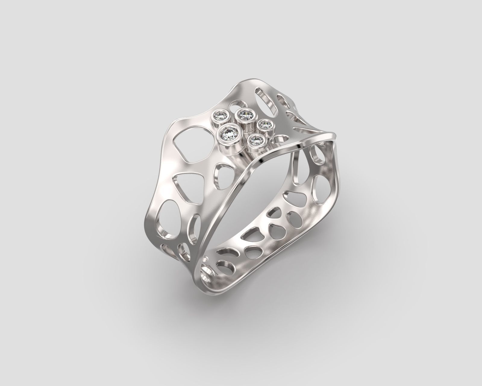 R 190 Abstract Ring 3D print model_7