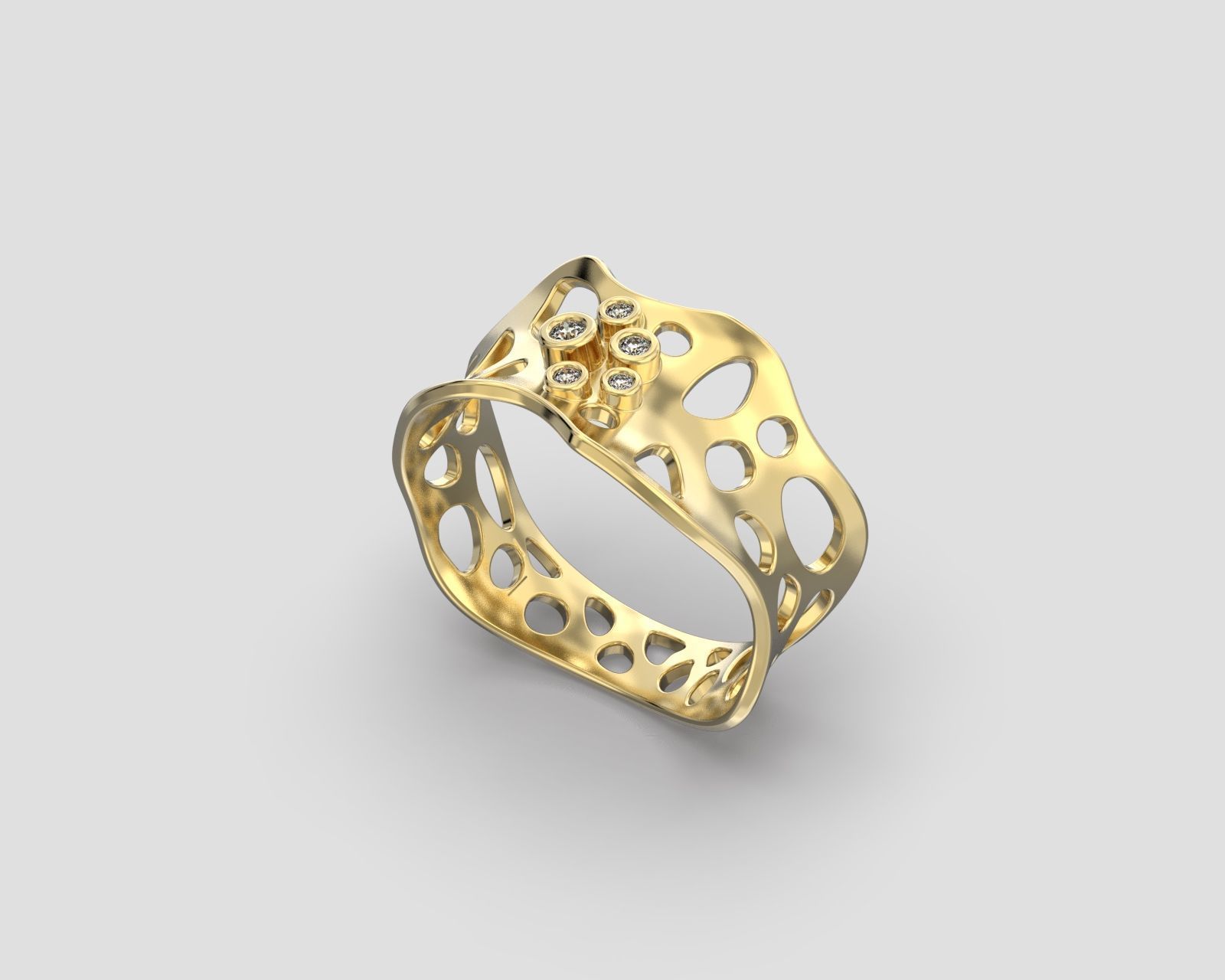 R 190 Abstract Ring 3D print model_4