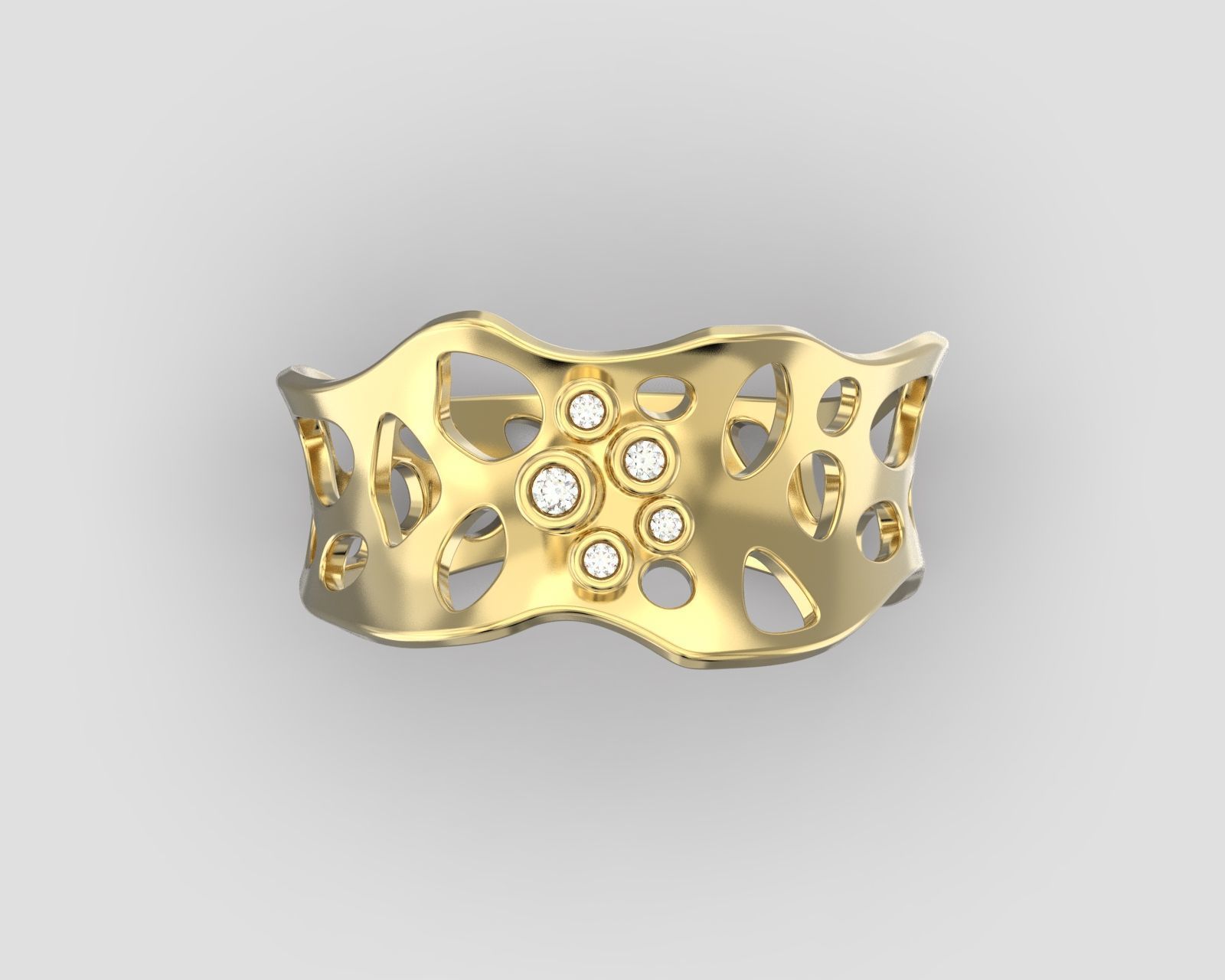 R 190 Abstract Ring 3D print model_2