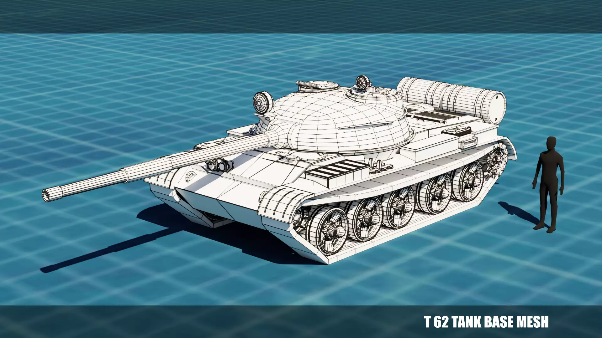 T 62 TANK BASE MESH Low-poly 3D model