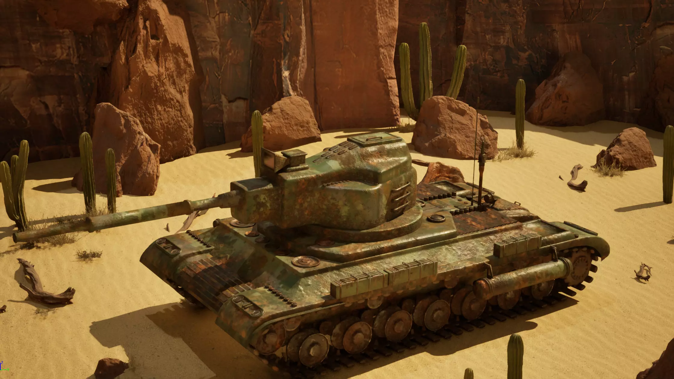 desert tank Low-poly 3D model