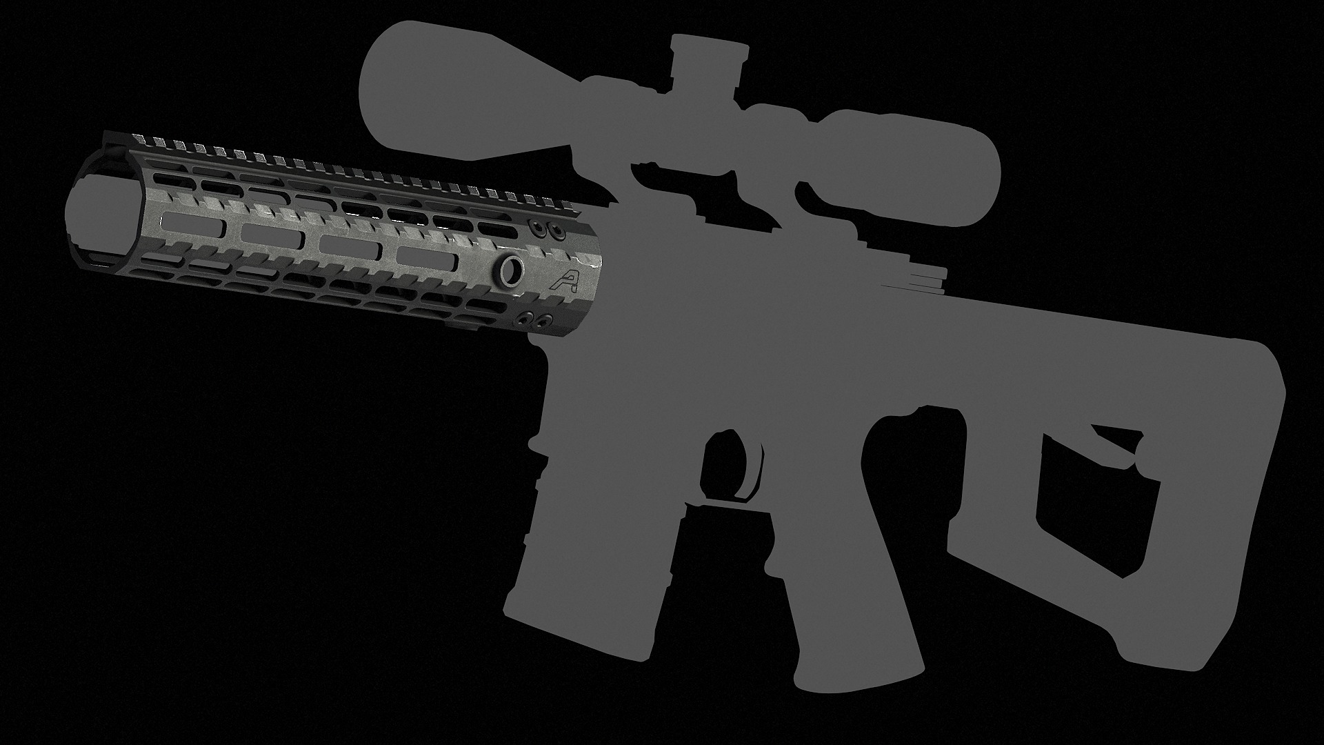 Aero Precision Ar15 Enhanced M-Lok Handguard Gen 2 Low-poly 3D model_8