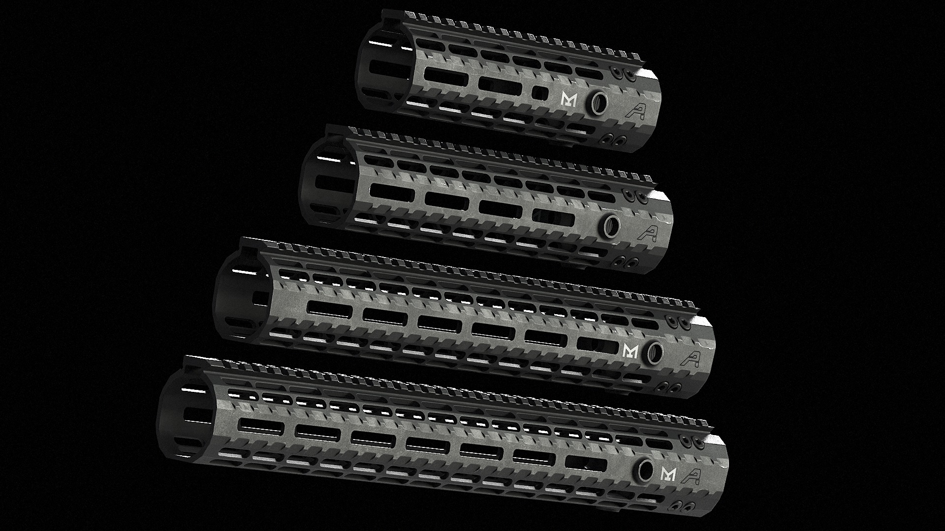 Aero Precision Ar15 Enhanced M-Lok Handguard Gen 2 Low-poly 3D model_1