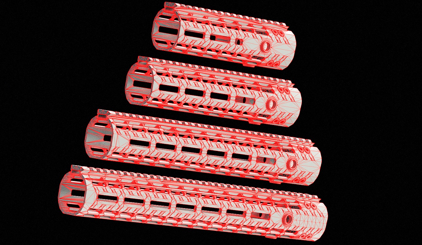 Aero Precision Ar15 Enhanced M-Lok Handguard Gen 2 Low-poly 3D model_10