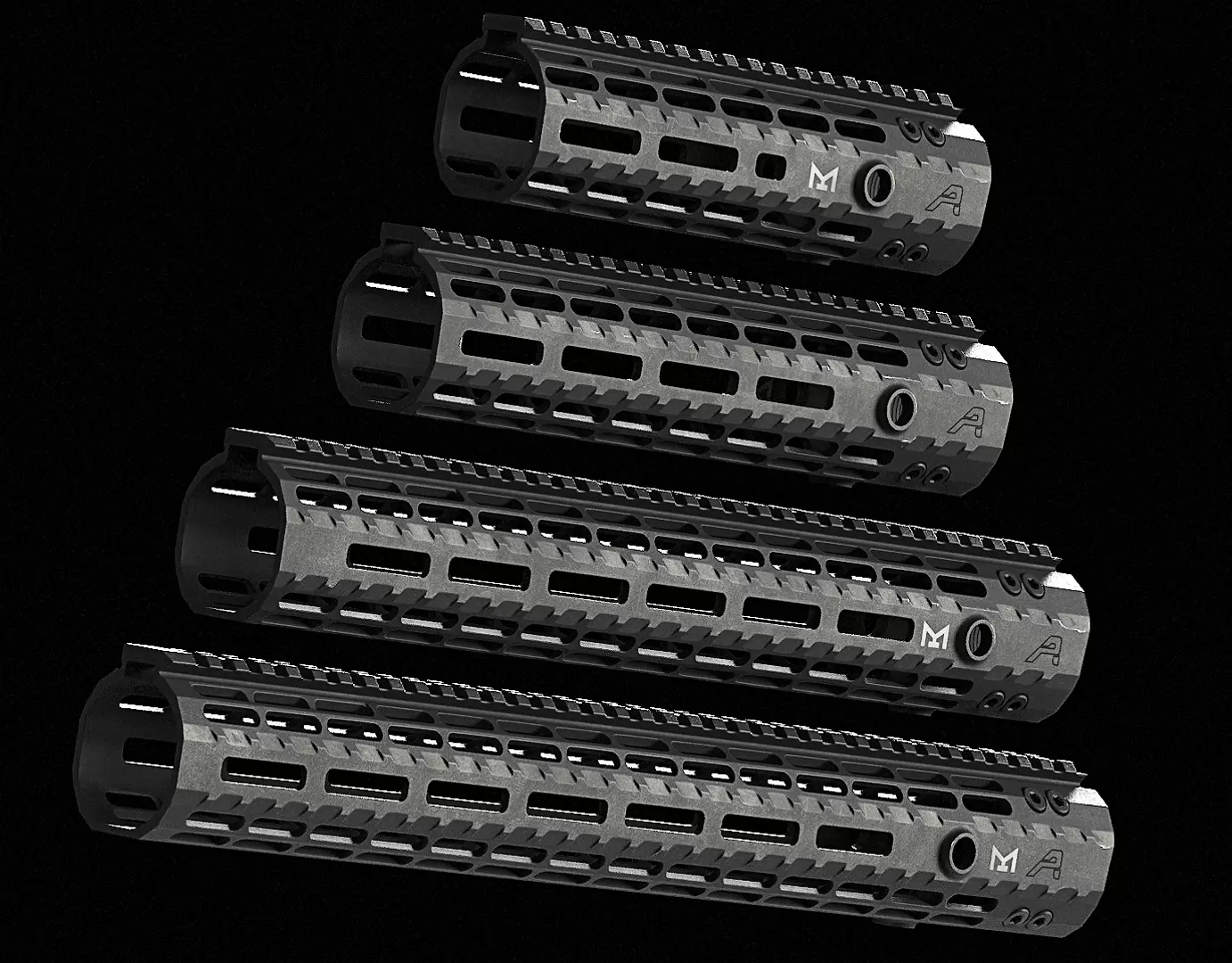 Aero Precision Ar15 Enhanced M-Lok Handguard Gen 2 Low-poly 3D model_0