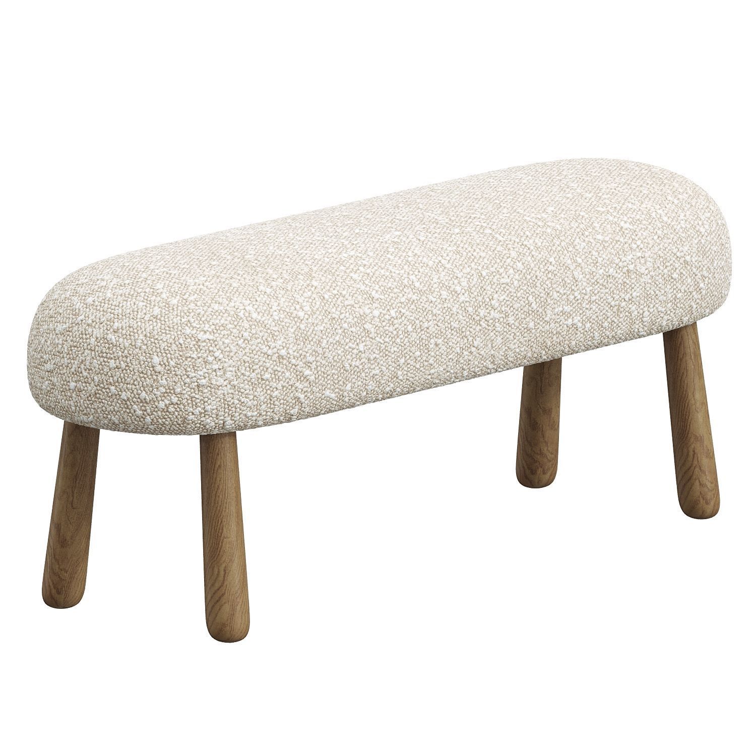 Wooly Bench in Natural Faux 3D model_1
