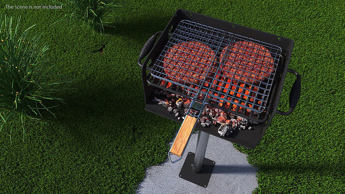 BBQ Handle Grill 3D model 2