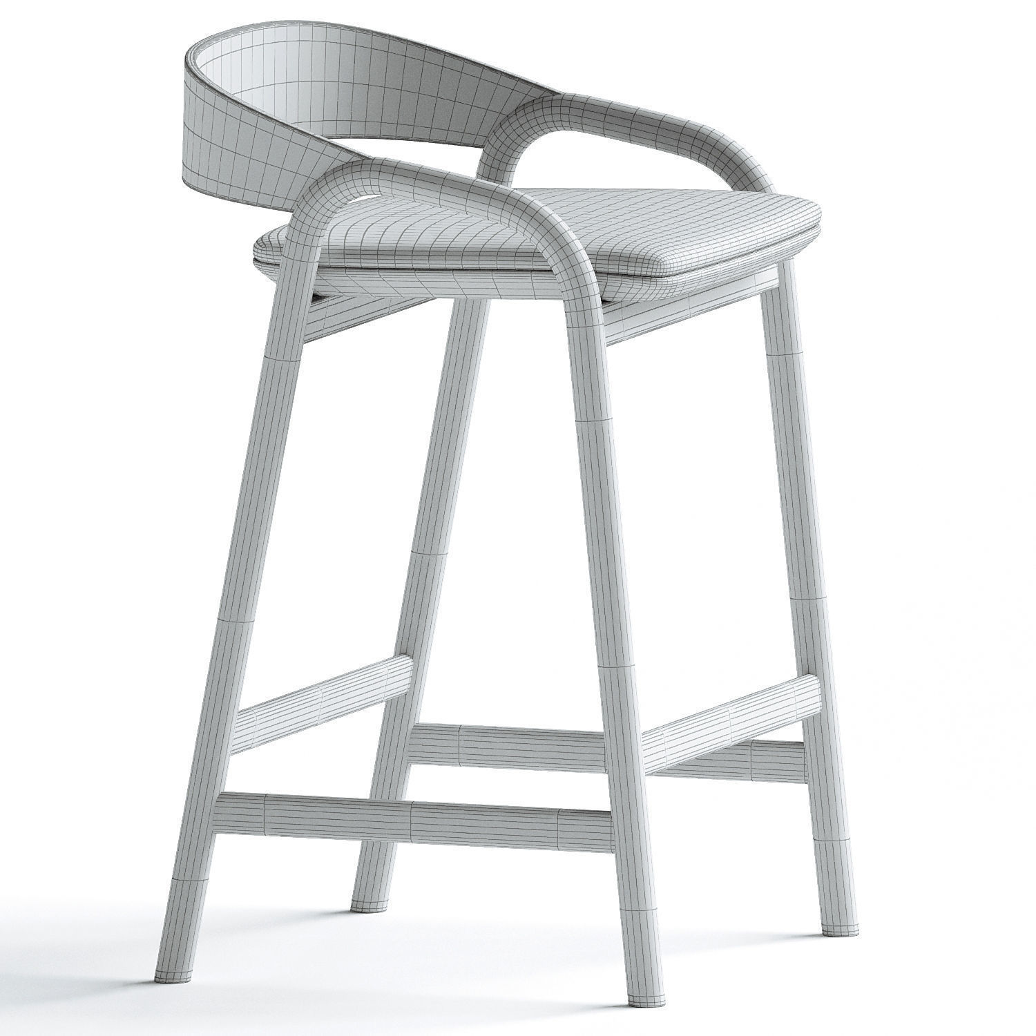 Inlay Counter Stool 3D model_2