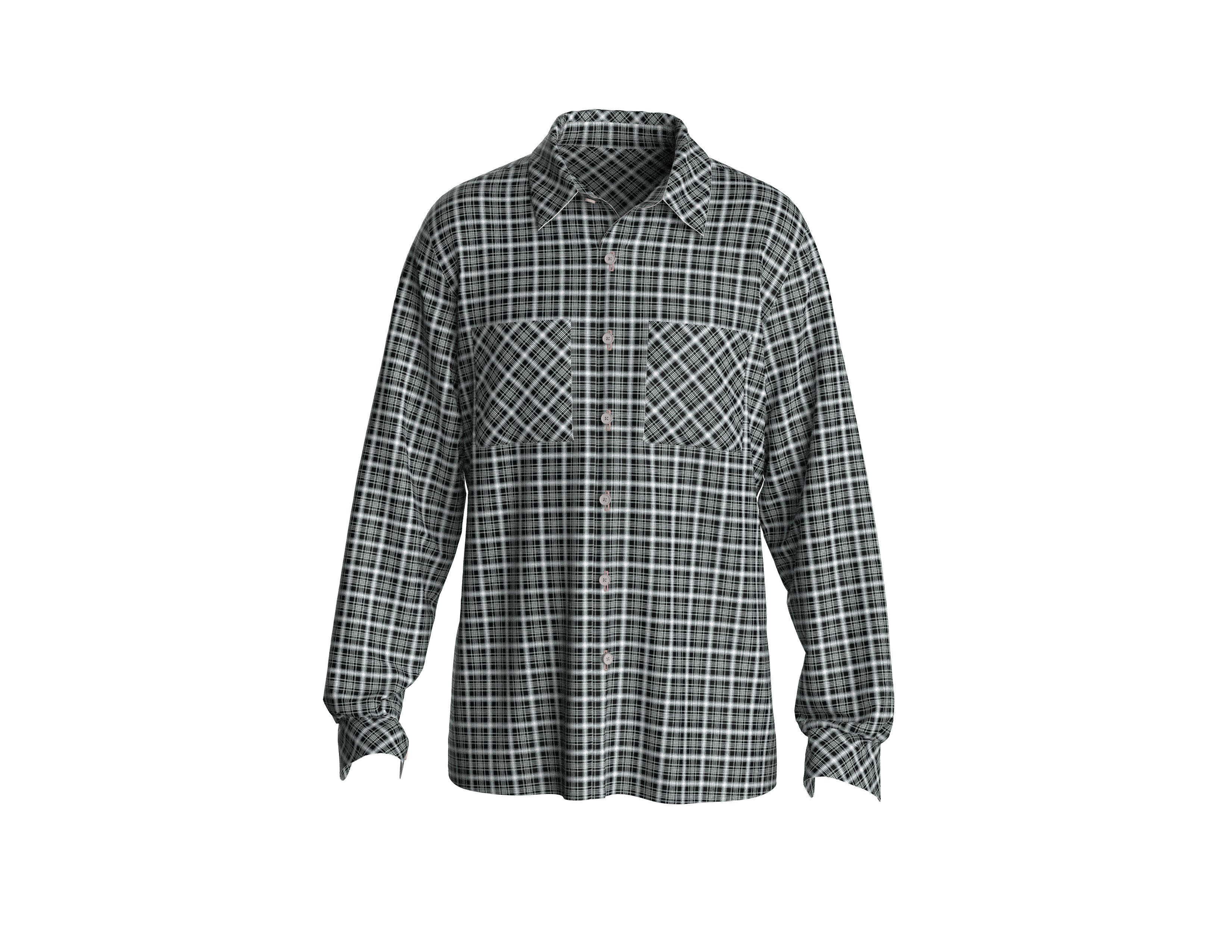 45 shirt pattern for men 3D print model_5