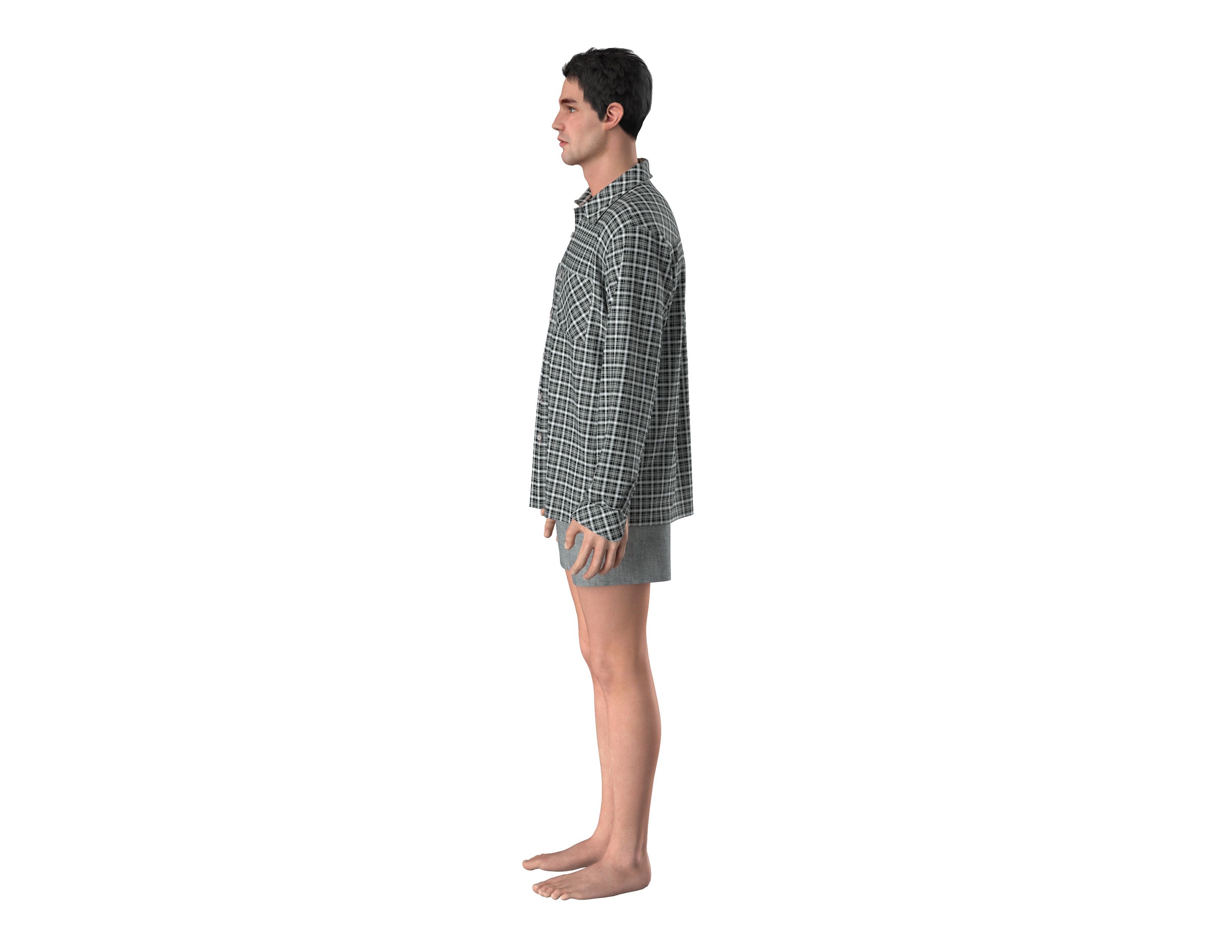 45 shirt pattern for men 3D print model_2
