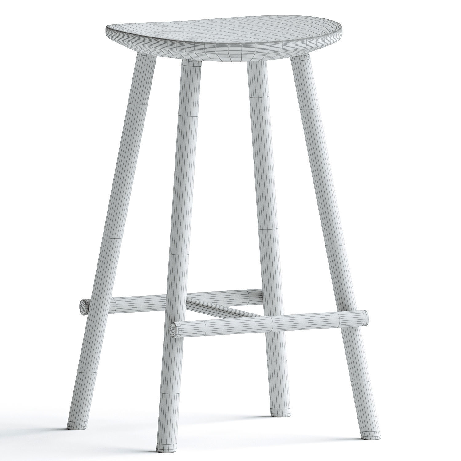 Figura Counter Stool 3D model_2