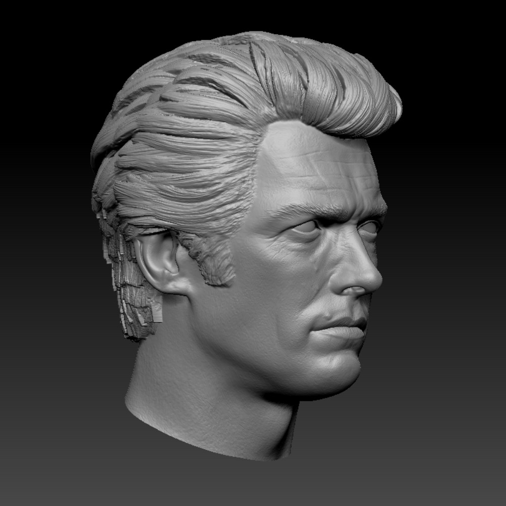 CLINT EASTWOOD HEAD SCULPTURE 3D PRINT MODEL 3D print model_1