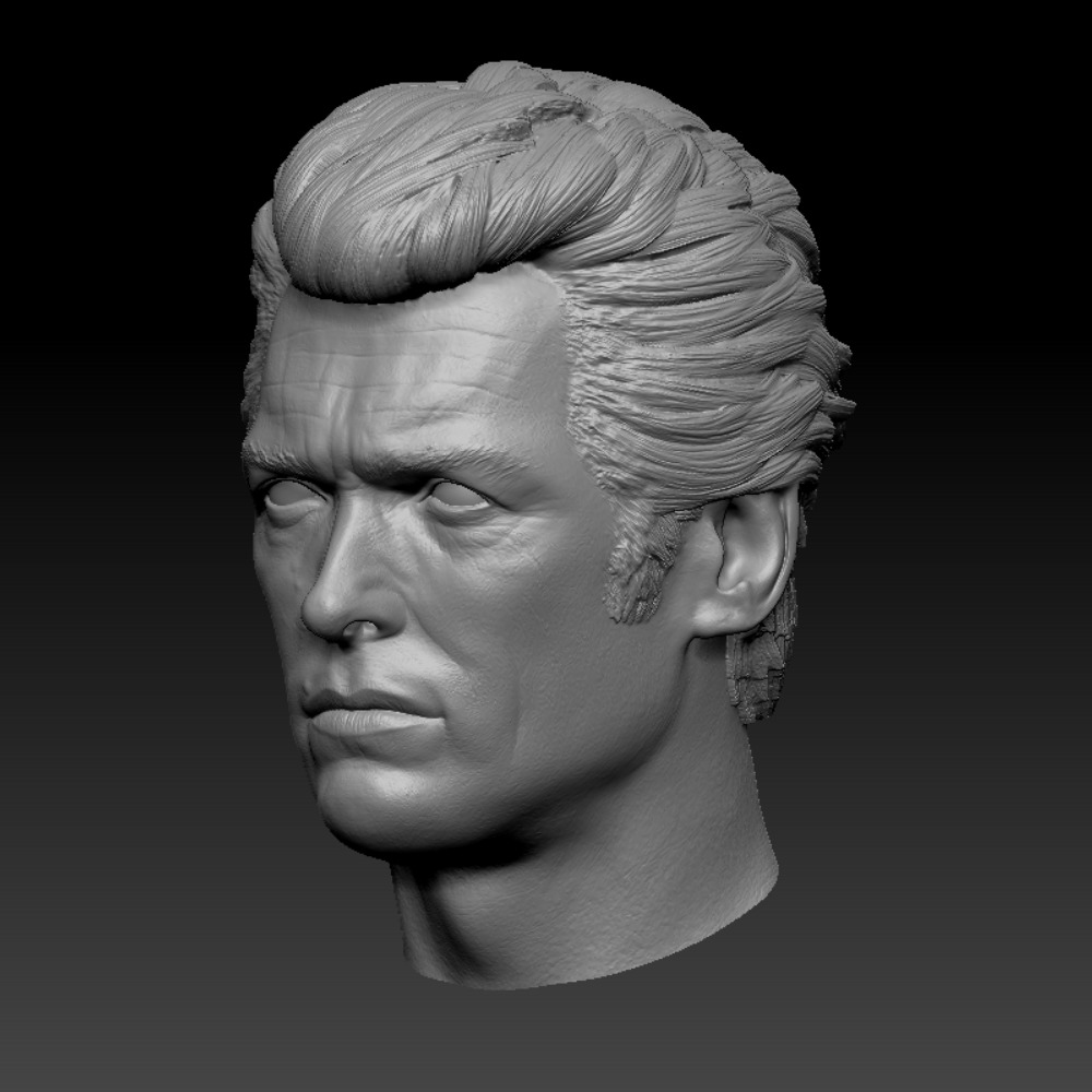 CLINT EASTWOOD HEAD SCULPTURE 3D PRINT MODEL 3D print model_5