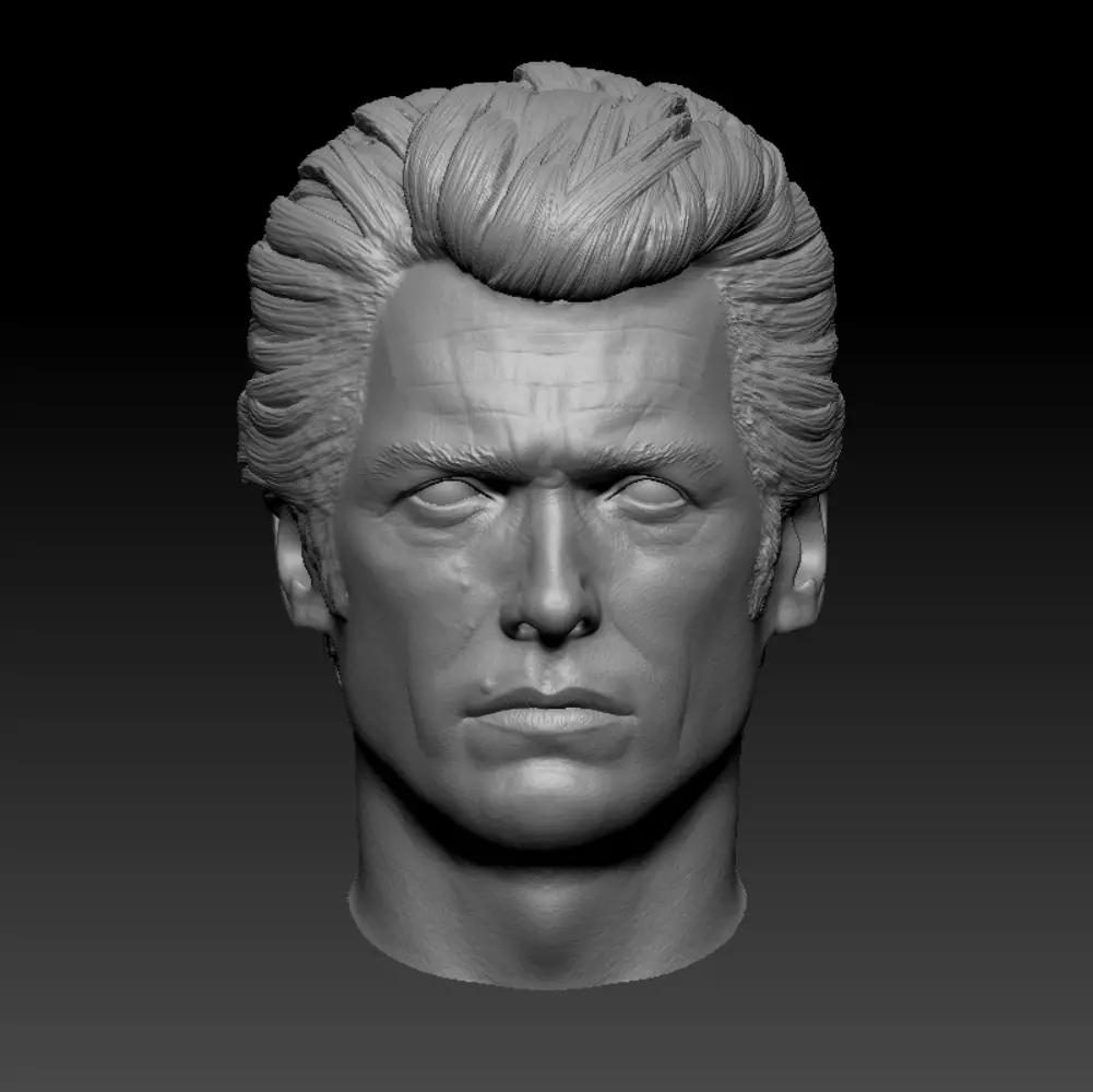 CLINT EASTWOOD HEAD SCULPTURE 3D PRINT MODEL 3D print model_0