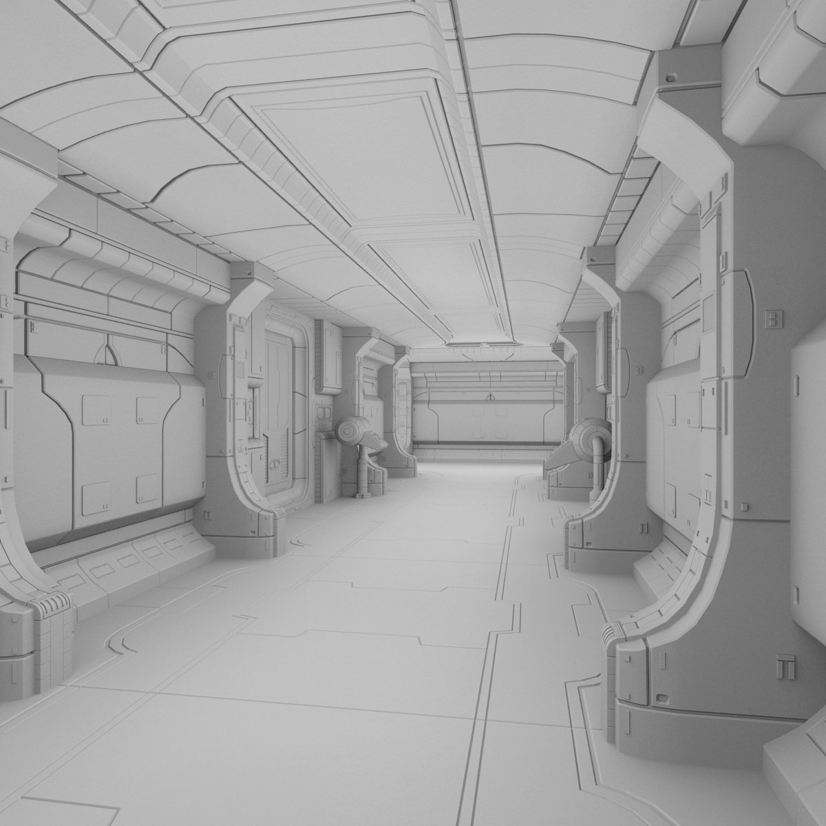 Polyguardian Cruiser Corridor 3D model_4