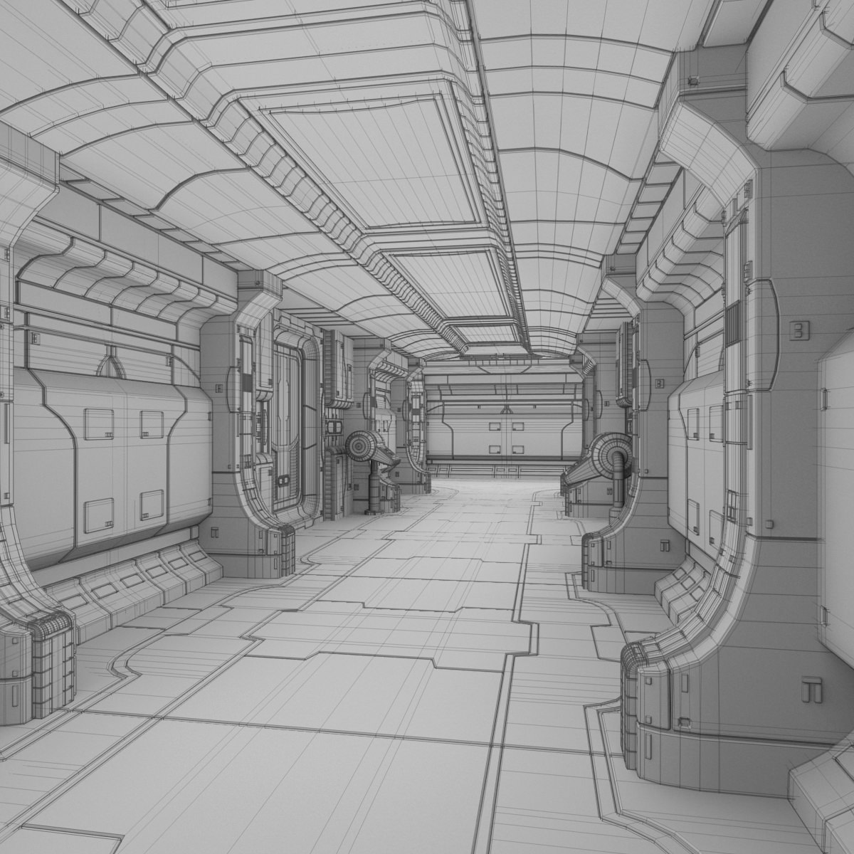 Polyguardian Cruiser Corridor 3D model_5